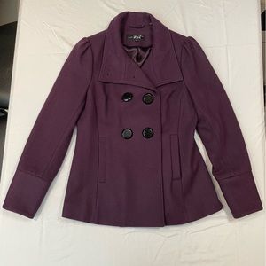 EUC Black Rivet Wool Blend “Pea Coat” Medium